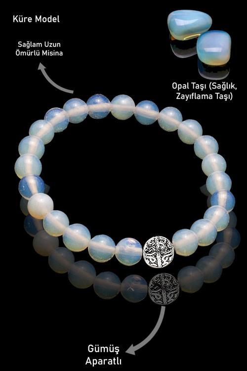 Sertifikalı Opal Taşı Bileklik - Gümüş Aparatlı