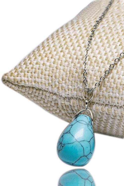 Sertifikalı Doğal Firuze Taşı Kolye (gümüş Aparatlı)