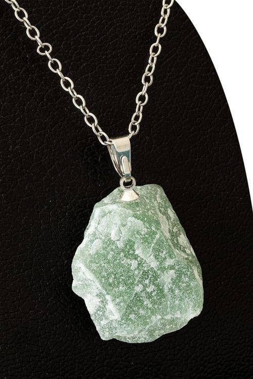 Sertifikalı A Ham Işlenmemiş Aventurin Taşı Kolye