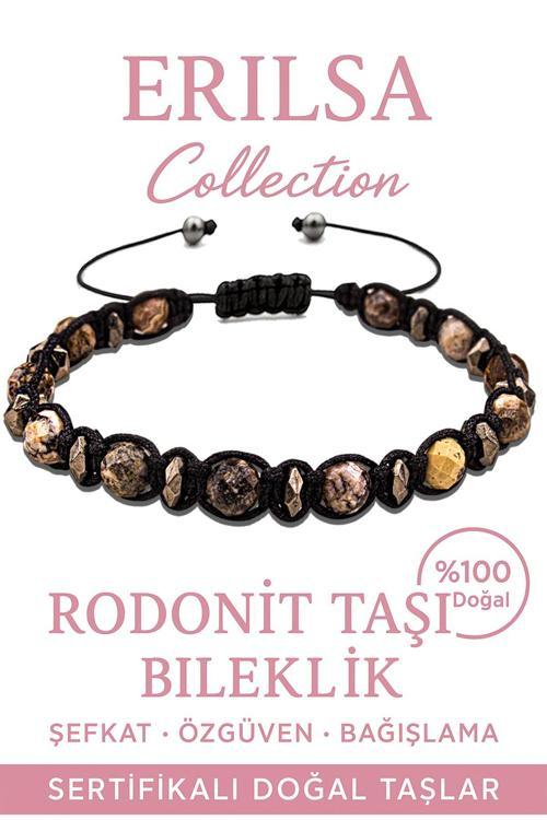 Sertifikalı Fasetli Terahertz Rodonit Taşı Bileklik – Duygusal Denge ve İçsel Huzur