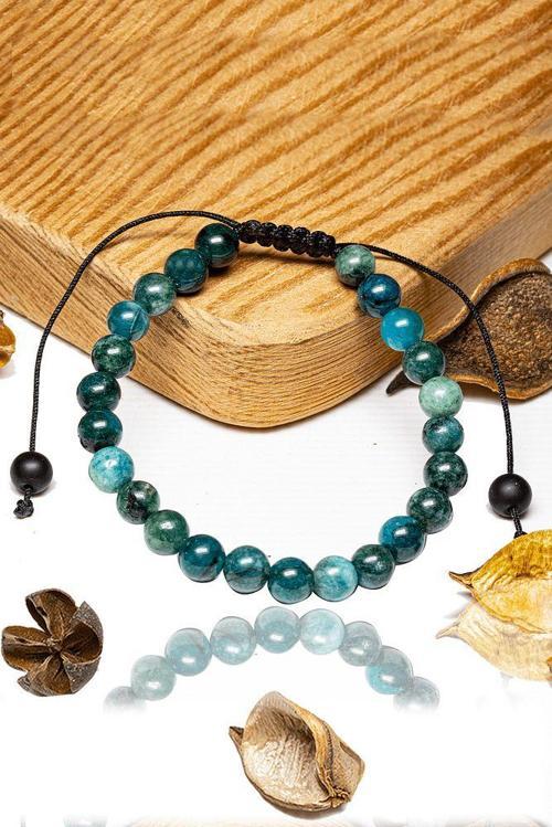 Sertifikalı Aaa+ Apatit Taşı Bileklik - Makrome