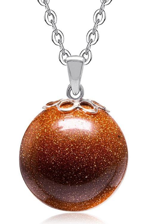 Sertifikalı Doğal Kahverengi Jasper Yıldız Taşı Kolye Doğal Kahve Renk 50 cm