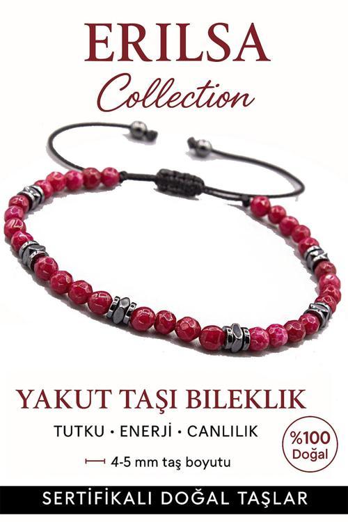 Sertifikalı Terahertz – Yakut Taşı Bileklik (İnce Model) – Enerji, Tutku ve Hücre Yenileyici Güç