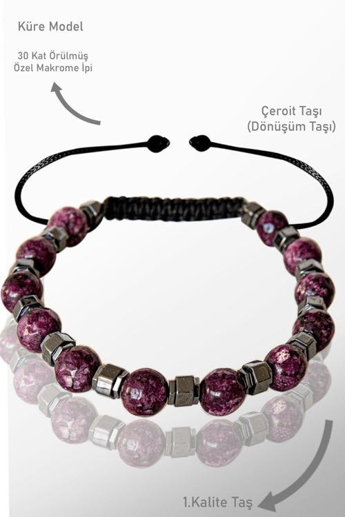 Sertifikalı Gerçek Terahertz - Çeroit Taşı Bileklik - Ayarlamalı