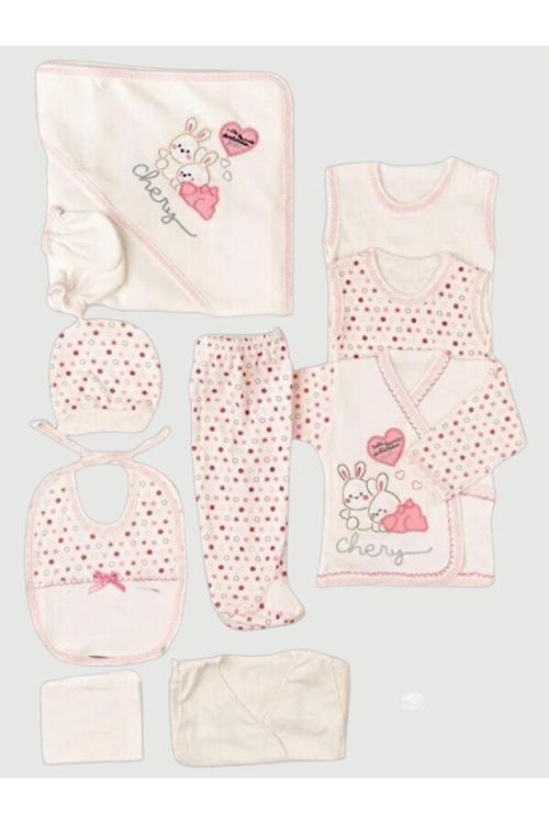O Bebe 11Li Hastane Çıkışı Zıbın Set Pembe Tavşan