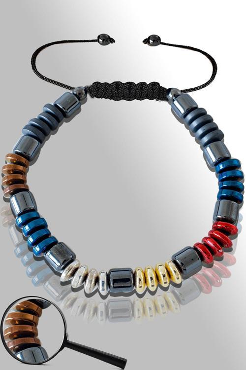 Sertifikalı Renkli Multicolor Hematit Taşı Bileklik - Ayarlamalı