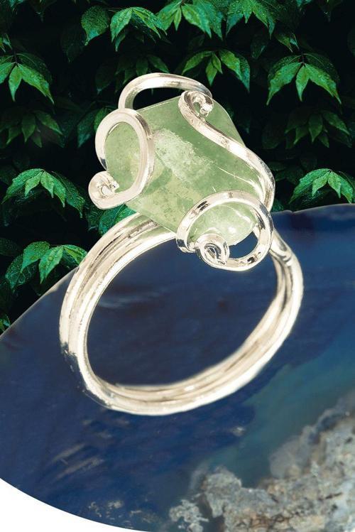 Sertifikalı Rokoko Gümüş Model Aventurin Taşı Yüzük - Ayarlamalı