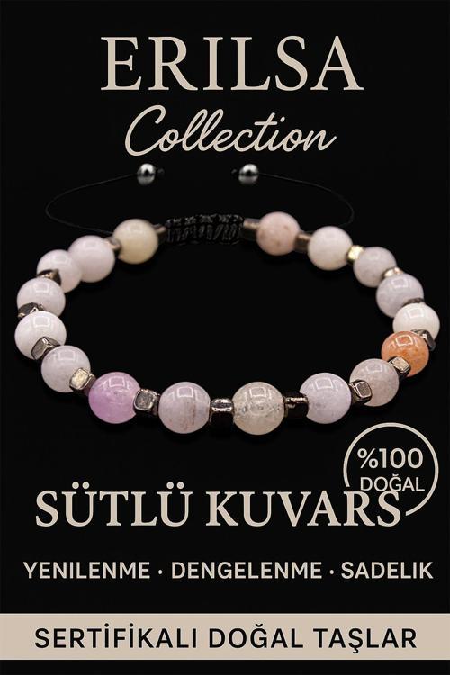 Sertifikalı 6mm Terahertz & Sütlü Kuvars Taşı Bileklik – Arınma, Netlik ve Koruyucu Enerji