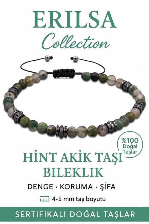 Sertifikalı Terahertz - Hint Akiği Taşı Bileklik - İnce Model