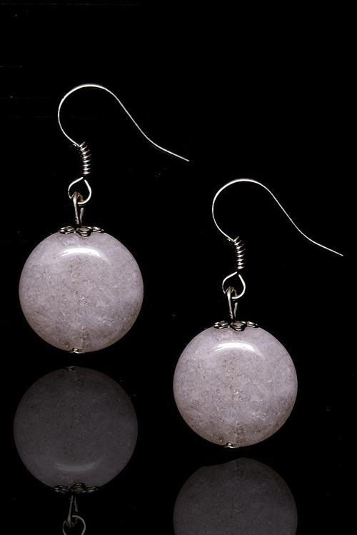 Sertifikalı Beyaz Kuvars Taşı Küpe