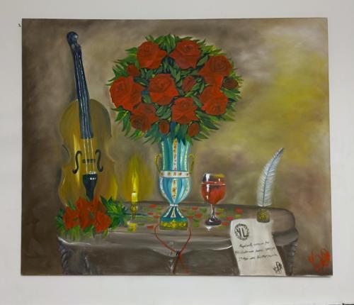 el yapımı imzalı tablo 100x120 cm