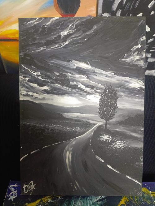 el yapımı imzalı tablo 35x50 cm