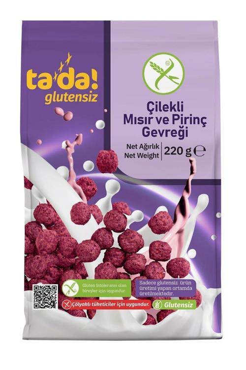Glutensiz Gluten Free Çilekli Kahvaltılık Mısır Ve Pirinç Gevreği 220 Gr