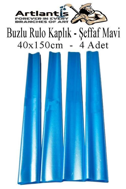 Buzlu Rulo Şeffaf Kaplık 4 Adet 40x150 cm Defter Kitap Kaplığı Okul Öğrenci Rulo Kaplık