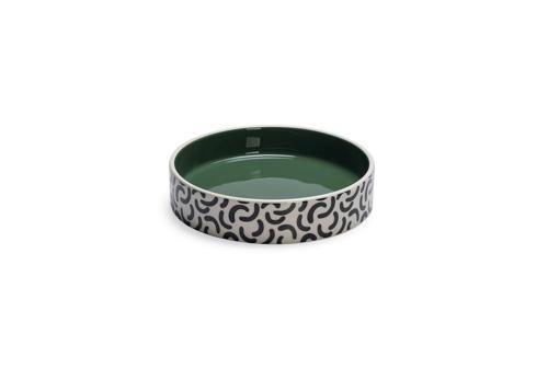 Kedi Mama Su Kabı, Seramik, Yeşil / Beyaz, 16,5cm, 300ml