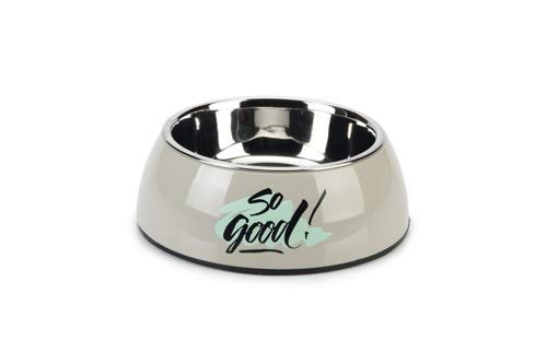 Köpek Mama Su Kabı, Paslanmaz Çelik, Gri, 14cm, 160ml