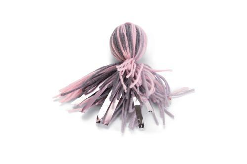 Kedi Oyuncağı, Ahtapot, Yün ve Kurdela, Pembe ve Gri, 12x4x4cm