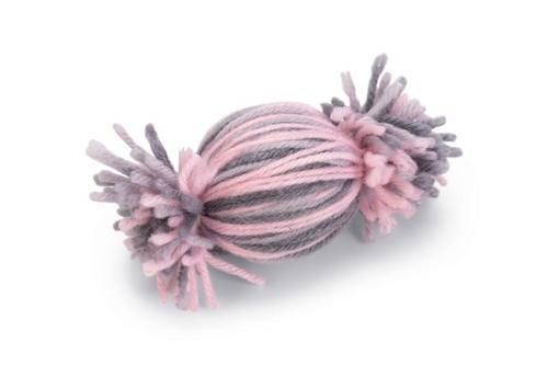 Kedi Oyuncağı, Top, Yün, Pembe ve Gri, 10x5x5cm