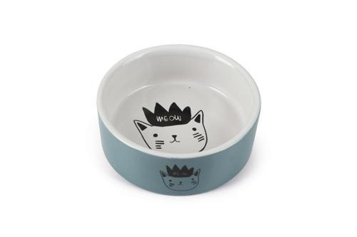 Kedi Mama Su Kabı, Seramik, Mavi, 11,5cm, 180ml