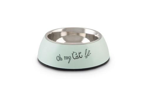 Kedi Mama Su Kabı, Paslanmaz Çelik, Mint, 14x4,5cm, 160ml