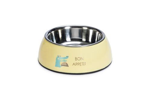 Köpek Mama Su Kabı, Paslanmaz Çelik, Sarı, 18cm, 350ml
