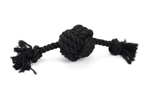 Köpek Oyuncağı, Diş İpinden Top ve İpi, Siyah, 34x10x9cm, 255gr