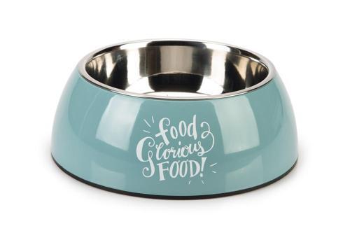 Köpek Mama Su Kabı, Paslanmaz Çelik, Turkuaz, 22cm, 700ml