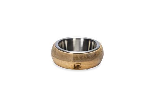 DBL Köpek Mama Su Kabı, Dışı Masif Ahşap, Paslanmaz Çelik, 13,5cm, 350ml