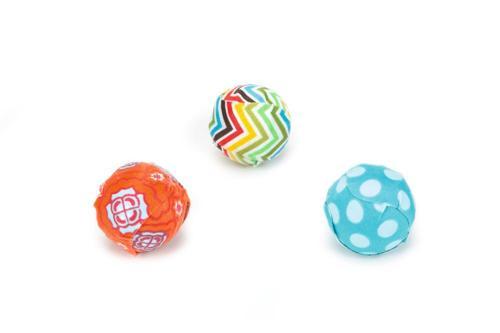 Kedi Oyuncağı, Renkli Kumaş Top, 3 Adet, 4cm