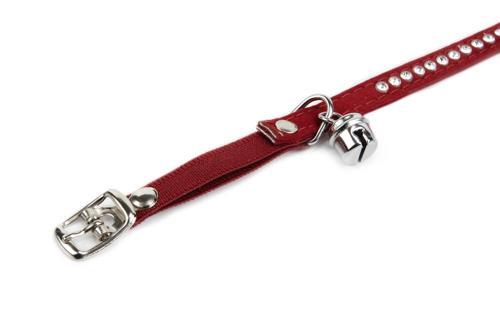 Kedi Boyun Tasması, Swarovski Taşlı, Kırmızı, 24,5-30cm