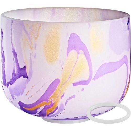 Sonic Energy 10" Marble Crystal Singing Bowl (B4, Purple, 432 Hz, Crown Chakra)