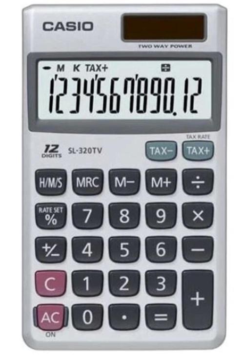 SL-320TV-W-DP 12 Hane Cep Tipi Hesap Makinesi