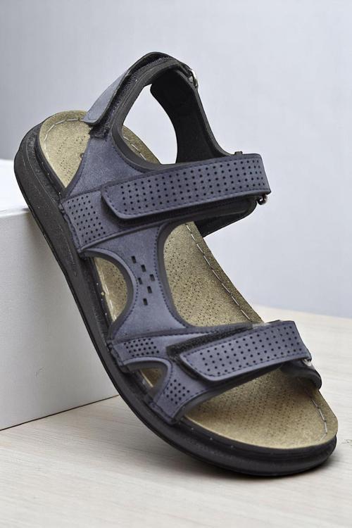240105 Ortopedik Taban Erkek Sandalet Erkek Cırtlı Sandalet