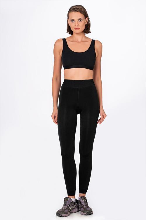 Kadın Termal Peluş Tayt | Siyah