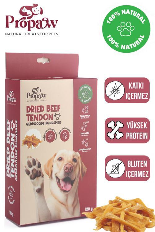 Kurutulmuş Dana İnce Sinir Çiğnemelik Köpek Ödül Maması %100 Doğal Tüm Irklar İçin Protein 120 g