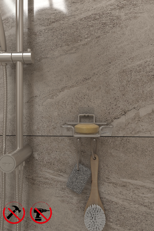 Güçlü Yapışkanlı Duvara Asılabilir Sabunluk, Metal Katı Sabunluk,Krom Sabunluk