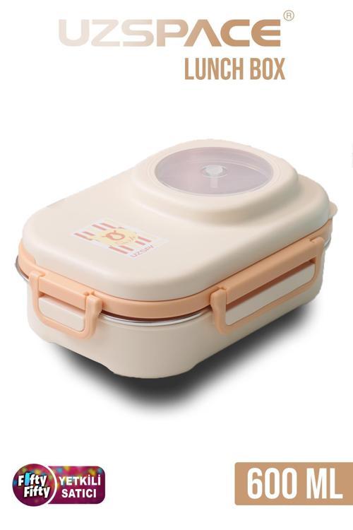 600 ML Çorba Kaseli-Çelik Kaşık Çatallı Paslanmaz Çelik Bento Lunch Box Yeni Nesil Sefer Tası-FFLBOX8021600