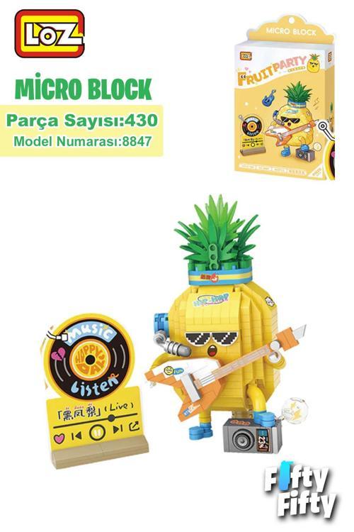 Loz Micro Block Serisi Gitarist Ananas Figürü 430 Parça Oyuncak Yapım Seti FFLZ-8847