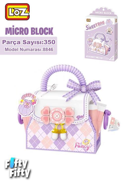Loz Micro Block Sweet Bag Serisi  Mor Çanta 350 Parça Oyuncak Yapım Seti FFLZ-8846