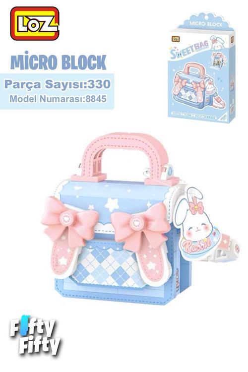 Loz Micro Block Sweet Bag Serisi Mavi Tavşan Figürlü Çanta 330 Parça Oyuncak Yapım Seti FFLZ-8845