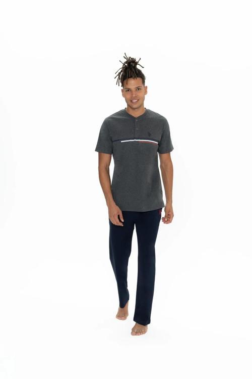 Erkek Battal Boy Düğmeli Pijama Takım