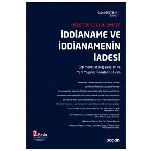İddianame ve İddianemenin İadesi (2.Baskı) Özkan Gültekin 10 2021/05
