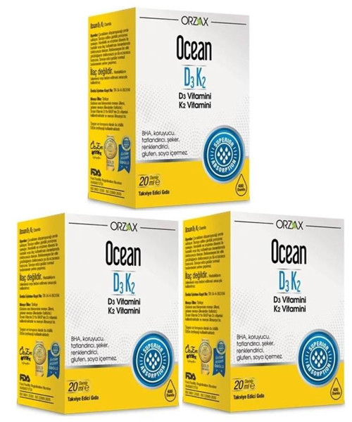 Ocean D3K2 Damla 20 ML x 3 Adet