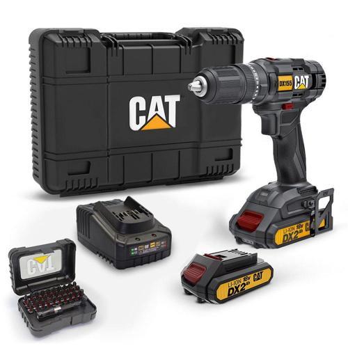 DX155.1SET 18Volt/2.0Ah Li-ion Çift Akülü Profesyonel Şarjlı Darbeli Matkap + DA01901 32 Parça Vidalama Uç Seti