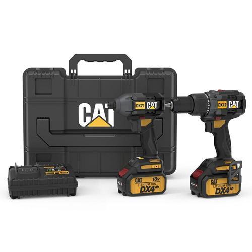 DX12K.2 18Volt/4.0Ah Li-ion Çift Akülü Kömürsüz Profesyonel Şarjlı Darbeli Matkap + DX71.2 Kömürsüz Darbeli Tornavid