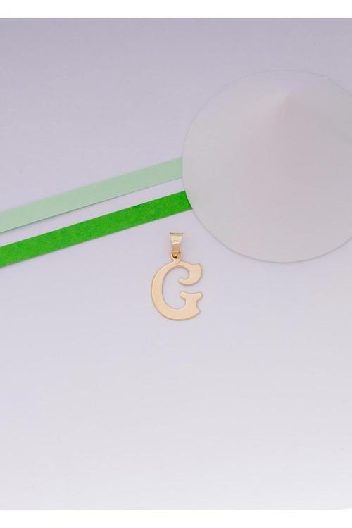 14 Ayar Altın G Harf Şirin Kolye Ucu