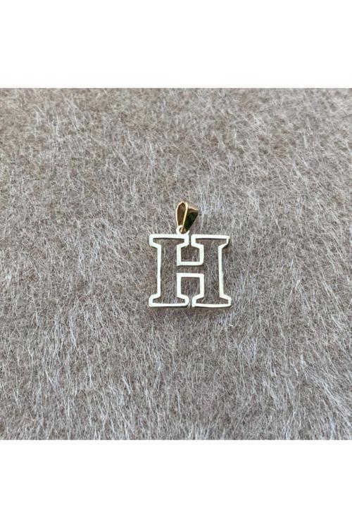 14 Ayar Altın Soft H Harf Kolye Ucu