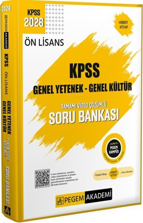 2026 KPSS Genel Yetenek Genel Kültür Ön Lisans Soru Bankası Tamamı Video Çözümlü Pegem Yayınları