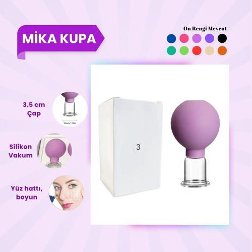 Silikon Vakumlu Mika Yüz Masaj Kupası No:3 Mor