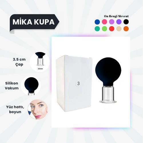 Silikon Vakumlu Mika Yüz Masaj Kupası No:3 Siyah